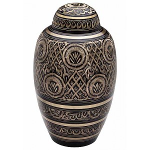 Brass Urn (Black with Gold Detailing) - Lowest Online Prices